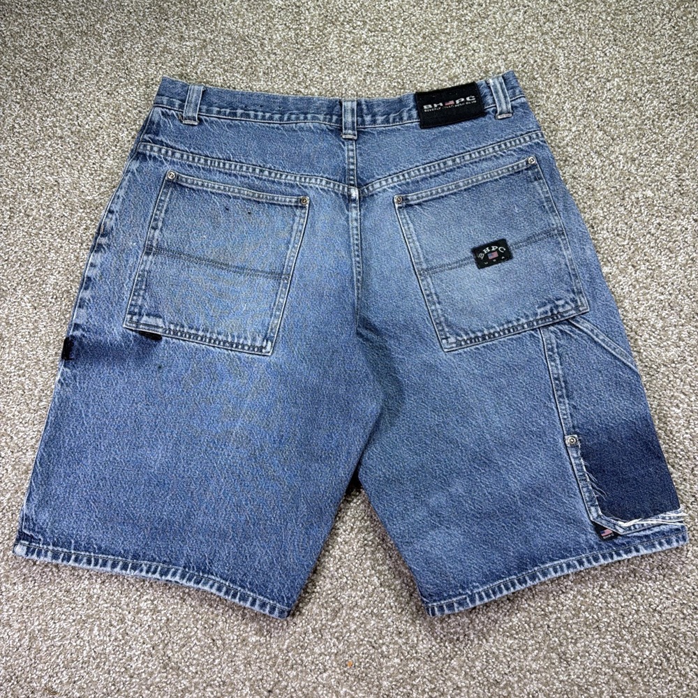 Vintage Baggy Carpenter Jean Shorts Faded Ghost Picked BVPC Size 38